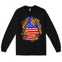 Black American flag arrowhead Long Sleeve Tee - Neo Western