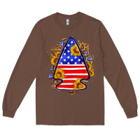 Chestnut American flag arrowhead Long Sleeve Tee - Neo Western