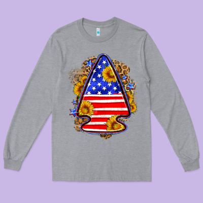 American Flag Arrowhead Long Sleeve Tee Designed By Neo Western