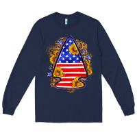 Navy American flag arrowhead Long Sleeve Tee - Neo Western