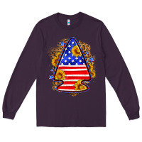 Plum American flag arrowhead Long Sleeve Tee - Neo Western