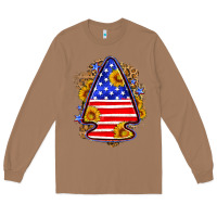Toasted Coconut American flag arrowhead Long Sleeve Tee - Neo Western