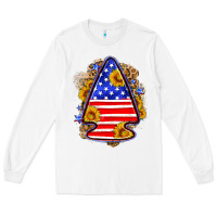 White American flag arrowhead Long Sleeve Tee - Neo Western