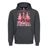 Smoke pink merry christmas bbs Zipper Hoodie - BundleAndBundleShop