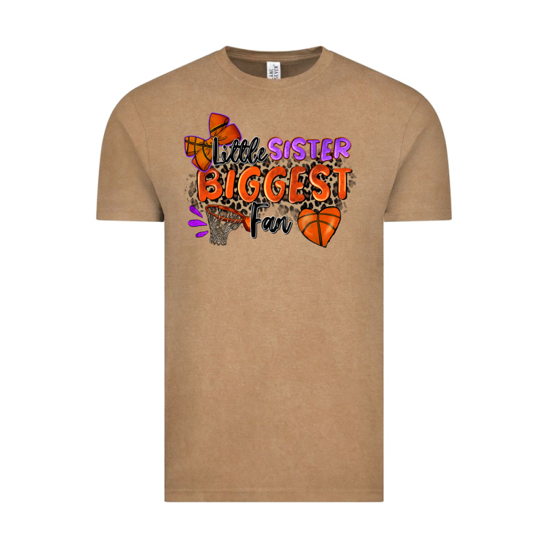 Little Sister Biggest Fan Basketball Vintage Tee by Zillion Design Studio | Teevron
