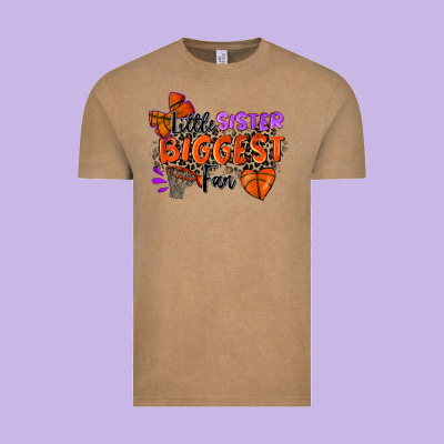 Little Sister Biggest Fan Basketball Vintage Tee Designed By Zillion Design Studio