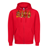 Red thanksgiving coffee cups with gnomes bbs Zipper Hoodie - BundleAndBundleShop