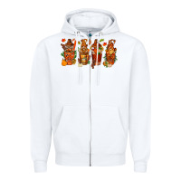 White thanksgiving coffee cups with gnomes bbs Zipper Hoodie - BundleAndBundleShop