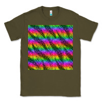 Army Green neon rainbow leopard zebra seamless pattern Classic Tee - BundleAndBundleShop