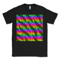 Black neon rainbow leopard zebra seamless pattern Classic Tee - BundleAndBundleShop