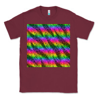 Burgundy neon rainbow leopard zebra seamless pattern Classic Tee - BundleAndBundleShop