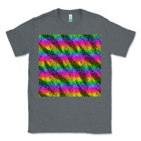 Charcoal Heather neon rainbow leopard zebra seamless pattern Classic Tee - BundleAndBundleShop