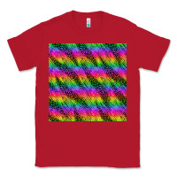 Red neon rainbow leopard zebra seamless pattern Classic Tee - BundleAndBundleShop