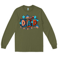 Army Green American Dad  4th of july Long Sleeve Tee - CowGirlArtShop