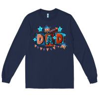 Navy American Dad  4th of july Long Sleeve Tee - CowGirlArtShop