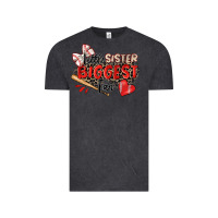 Vintage Black little sister biggest fan baseball Vintage Tee - Zillion Design Studio