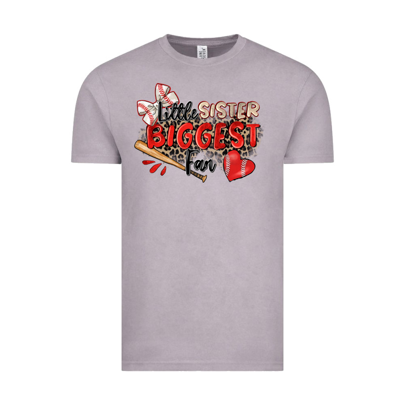 Little Sister Biggest Fan Baseball Vintage Tee by Zillion Design Studio | Teevron