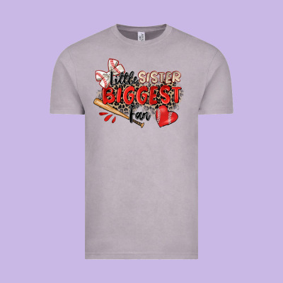 Little Sister Biggest Fan Baseball Vintage Tee Designed By Zillion Design Studio