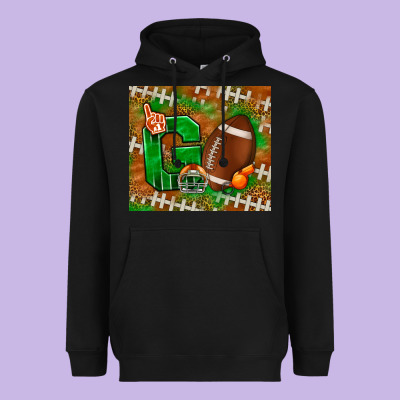Go American Football Leopard Heavyweight Hoodie Designed By Nancycooperartshop