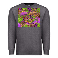 Charcoal Heather mardi gras carnival masks and fleur de lis Premium Sweatshirt - Jasminsmagicworld