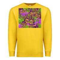 Lemon mardi gras carnival masks and fleur de lis Premium Sweatshirt - Jasminsmagicworld
