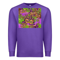 Purple mardi gras carnival masks and fleur de lis Premium Sweatshirt - Jasminsmagicworld
