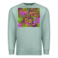 Seafoam mardi gras carnival masks and fleur de lis Premium Sweatshirt - Jasminsmagicworld