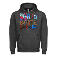 Charcoal Heather red whıte loaded tea Zipper Hoodie - AdoDesignShop