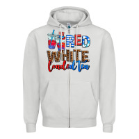 Red Whıte Loaded Tea Zipper Hoodie | Teevron