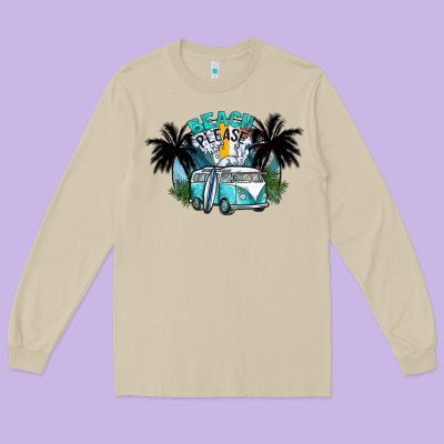 Beach Please Long Sleeve Tee Designed By Sublimationcraftshop