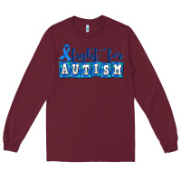 Burgundy fight for autism Long Sleeve Tee - AdoDesignShop
