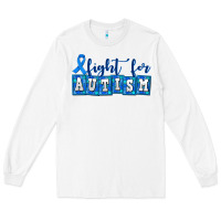 White fight for autism Long Sleeve Tee - AdoDesignShop