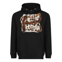 Black hand drawn cowhide cow fur Heavyweight Hoodie - BarkalooDesign
