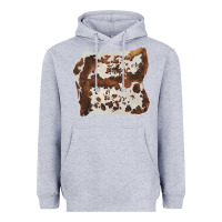 Heather Grey hand drawn cowhide cow fur Heavyweight Hoodie - BarkalooDesign