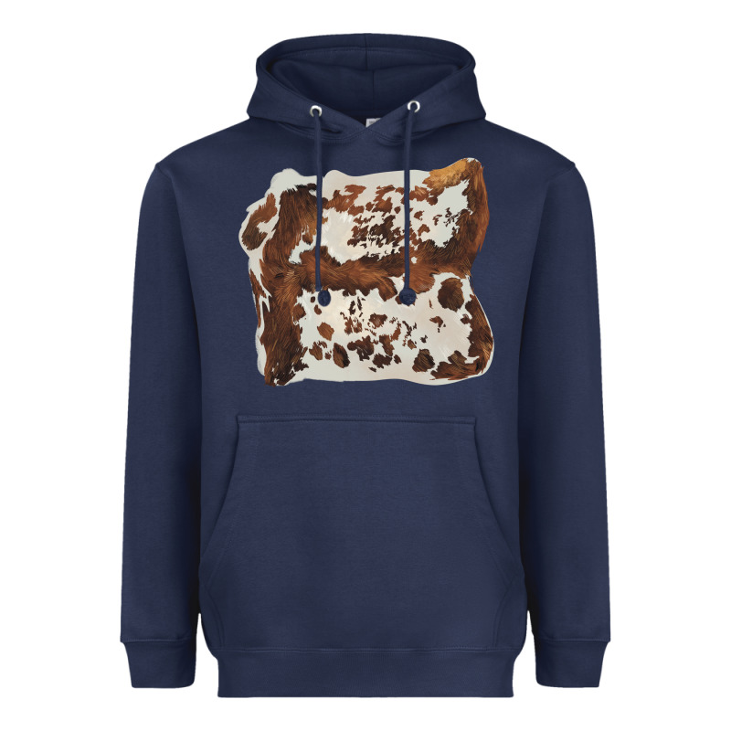 Hand Drawn Cowhide Cow Fur Heavyweight Hoodie by BarkalooDesign | Teevron
