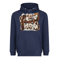 Navy hand drawn cowhide cow fur Heavyweight Hoodie - BarkalooDesign