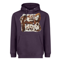 Plum hand drawn cowhide cow fur Heavyweight Hoodie - BarkalooDesign