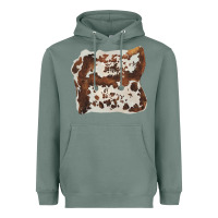Sage hand drawn cowhide cow fur Heavyweight Hoodie - BarkalooDesign