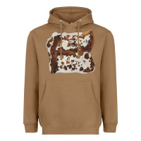 Toasted Coconut hand drawn cowhide cow fur Heavyweight Hoodie - BarkalooDesign