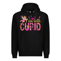 Black i am with cupid Premium Hoodie - NancyCooperArtShop