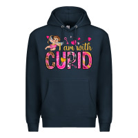 Navy i am with cupid Premium Hoodie - NancyCooperArtShop