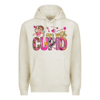 Oatmeal Heather i am with cupid Premium Hoodie - NancyCooperArtShop