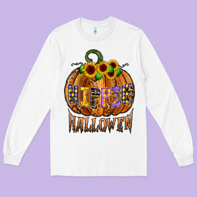 Hippie Halloween Long Sleeve Tee Designed By Cowhidedigitalart