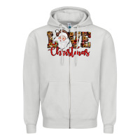 Dove Grey Love Christmas Santa Zipper Hoodie - JahusDesignShop