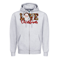 Heather Grey Love Christmas Santa Zipper Hoodie - JahusDesignShop