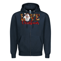 Navy Love Christmas Santa Zipper Hoodie - JahusDesignShop