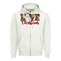 Oatmeal Heather Love Christmas Santa Zipper Hoodie - JahusDesignShop