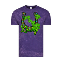 Cloud Purple Lucky shamrock horseshoe Vintage Tee - RanaPortraitStore