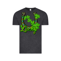 Vintage Black Lucky shamrock horseshoe Vintage Tee - RanaPortraitStore