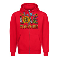 Red for the love of sunshine sunflower our lady of guadalupe Zipper Hoodie - JahusDesignShop